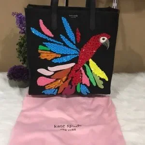 kate spade Bags Kate Spade Canvas Wleather Trim Parrot Tote